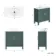 Bermuda Midnight Green Vanity with Marble Top & Oval Counter Top Basin 800mm - Brass Knurled Handles