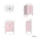 Bermuda Cashmere Pink Vanity with Marble Top & Curved Counter Top Basin 600mm - Brass Knurled Handles