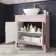 Bermuda Cashmere Pink Vanity with Marble Top & Oval Counter Top Basin 800mm - Brass Knurled Handles
