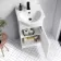 Quartz Gloss White Basin Vanity and Back To Wall Toilet Unit 950mm (Excludes Toilet) - Black Accents