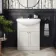 Capri Cotton White Vanity with Semi Recessed Basin 650mm - Brushed Handles