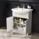 Capri Cotton White Vanity with Semi Recessed Basin 650mm - Chrome Handles