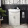 Capri Cotton White Vanity with Semi Recessed Basin 650mm - Traditional Handles