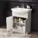 Capri Cotton White Vanity with Semi Recessed Basin 650mm - Traditional Handles