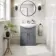 Capri Fog Grey Vanity with Semi Recessed Basin 650mm - Traditional Handles
