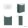 Capri Mystic Green Vanity with Semi Recessed Basin 750mm - Chrome Handles