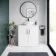 Mersey Gloss White Vanity with Oval Basin 800mm - Black Accents
