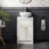 Milos Cotton White Vanity with Mesa Basin 500mm - Brushed Handles