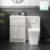 Milos Cotton White Combination Vanity Basin and Houston Toilet 1000mm - Chrome Handles