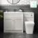 Milos Cotton White Combination Vanity Basin and Houston Toilet 1300mm - Chrome Handles