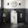 Milos Cotton White Vanity with Oval Basin 500mm - Traditional Handles