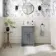 Milos Fog Grey Basin Vanity 500mm - Traditional Handles