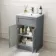Milos Fog Grey Basin Vanity 500mm - Traditional Handles