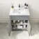 Milos Fog Grey Basin Vanity 600mm - Traditional Handles