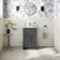 Milos Slate Grey Basin Vanity 500mm - Chrome Handles