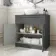 Milos Slate Grey Vanity with Oval Basin 800mm - Traditional Handles