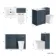 Milos Navy Blue Combination Vanity Basin and Houston Toilet 1100mm - Chrome Handles