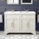 Lucia Chalk White Double Basin Vanity 1200mm - Brass Knurled Handles