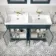 Lucia Inky Blue Double Basin Vanity 1200mm - Brushed Brass Accents