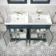 Lucia Inky Blue Double Basin Vanity 1200mm - Brass Knurled Handles