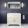 Lucia Chalk White Basin Vanity 1030mm - Brass Knurled Handles
