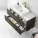 Elba Graphite Grey Wall Hung Drawer Vanity with Marble Top & Cody Basin 1000mm - Brushed Brass Accents