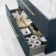 Elba Inky Blue Wall Hung Drawer Vanity with Marble Top & Cody Basin 1000mm - Brushed Brass Accents