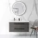 Elba Charcoal Elm Wall Hung Basin Drawer Vanity 1000mm - Black Accents