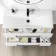Elba Gloss White Wall Hung Basin Drawer Vanity 1000mm - Black Accents