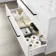 Elba Gloss White Wall Hung Drawer Vanity with Marble Top & Curved Counter Top Basin 1000mm - Black Accents