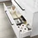 Elba Gloss White Wall Hung Drawer Vanity with Marble Top & Cody Basin 1000mm - Black Accents