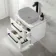 Omaha Gloss White Wall Hung Drawer Vanity with Marble Top 600mm (Excludes Counter Top Basin) - Black Accents