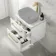 Omaha Gloss White Wall Hung Drawer Vanity with Marble Top 600mm (Excludes Counter Top Basin) - Brushed Brass Accents