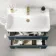 Omaha Navy Blue Wall Hung Basin Drawer Vanity 800mm - Brushed Brass Accents