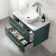 Omaha Mystic Green Wall Hung Drawer Vanity with Marble Top & Curved Counter Top Basin 800mm
