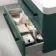 Omaha Mystic Green Wall Hung Basin Drawer Vanity 800mm - Black Accents