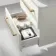 Omaha Linen White Wall Hung Drawer Vanity with Marble Top & Marin Basin 600mm - Brushed Brass Accents