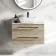 Elba Dawn Oak Wall Hung Drawer Vanity with Marble Top & Curved Counter Top Basin 800mm - Black Accents
