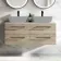 Elba Dawn Oak Wall Hung Drawer with Marble Top 1200mm Excludes Basins - Black Accents