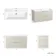 Crete Fluted Linen White Wall Hung Basin Drawer Vanity 1000mm
