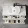 Crete Fluted Linen White Wall Hung Drawer Vanity with Marble Top & Curved Basin 1000mm
