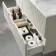 Crete Fluted Linen White Wall Hung Drawer Vanity with Marble Top & Curved Basin 1000mm