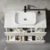 Crete Fluted Linen White Wall Hung Drawer Vanity with Marble Top & Marin Basin 1000mm