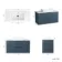 Crete Fluted Navy Blue Wall Hung Drawer Vanity with Marble Top & Cody Basin 1000mm
