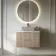 Crete Fluted Apex Oak Wall Hung Drawer Vanity with Marble Top 800mm - Excludes Counter Top Basin