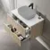 Crete Fluted Apex Oak Wall Hung Drawer Vanity with Marble Top 800mm - Excludes Counter Top Basin