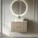 Crete Fluted Apex Oak Wall Hung Drawer Vanity with Marble Top & Marin Basin 800mm