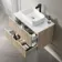 Crete Fluted Apex Oak Wall Hung Drawer Vanity with Marble Top & Marin Basin 800mm