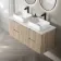 Crete Fluted Apex Oak Double Wall Hung Drawer Vanity with Marble Top & Marin Basin 1200mm