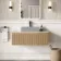 Malta Fluted Country Oak Wall Hung Drawer Vanity with Marble Top 1000mm - Excludes Counter Top Basin